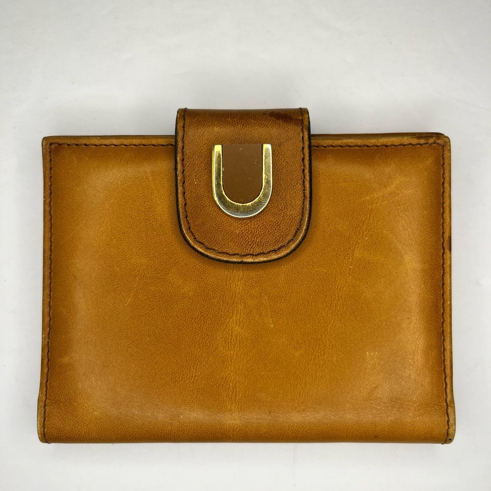 Women’s Leather Bi Fold Wallet Made‎ in Italy Tan Brown Credit Card Compartment